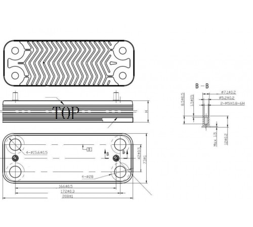Теплообменник ГВС подходит для PROTHERM Гепард  0020118595 / FONDITAL Antea, Minorca 6SCAMPIA07