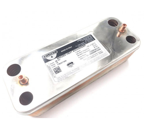 Теплообменник ГВС 17B2071606 (производитель-ZILMET) подходит для ARISTON 998483/PROTHERM 002011960