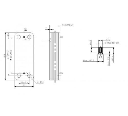 Теплообменник ГВС 17B2071200 BAXI/WESTEN ECO JUNKERS BOSCH Gaz 3000 12 пл.