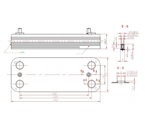 Теплообменник ГВС BERETTA City, Super exclusive CAI/CSI, Mynute, exclusive 24 kW R8036 12 пл.