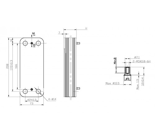 Теплообменник ГВС подходит для Baxi Ecofour 24 711612600 10 пл