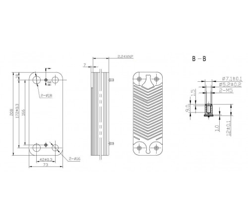 Теплообменник ГВС 17B2071806 PROTHERM Lynx, Jaguar/DEMRAD/ARISTON 18 пл
