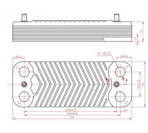 Теплообменник ГВС подходит для VIESSMANN Vitopend 100 WH1B 125113 14 пл