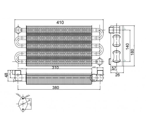 Теплообменник первичный подходит для VIESSMANN Vitopend WH1B/WH1D 30 7825511